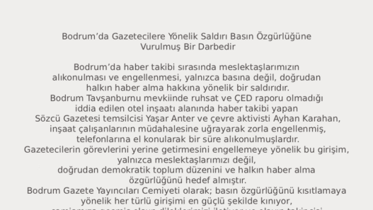 Bodrum’da Gazetecilere Yönelik Saldırı Basın Özgürlüğüne Vurulmuş Bir Darbedir 1 BGYC 02Ekim2025